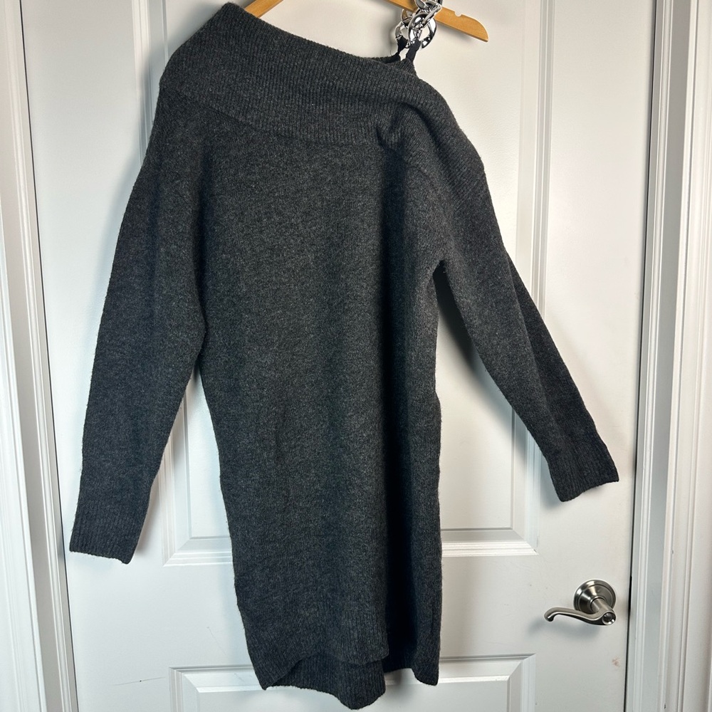 EUC MICHAEL Michael Kors Charcoal Knit Sweater Dress - Picture 5 of 9